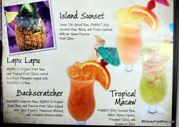 Tambu Specialty Drink Menu
