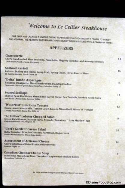 light up menu 1 Le Cellier