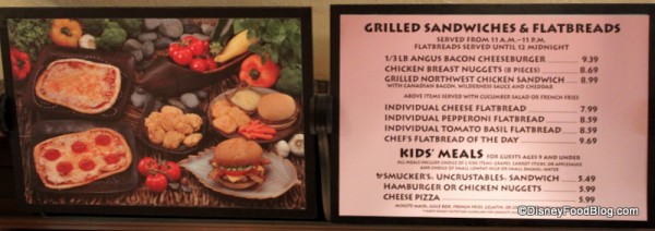 menu posted inside roaring fork 2
