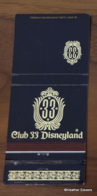 Club 33 Matchbook