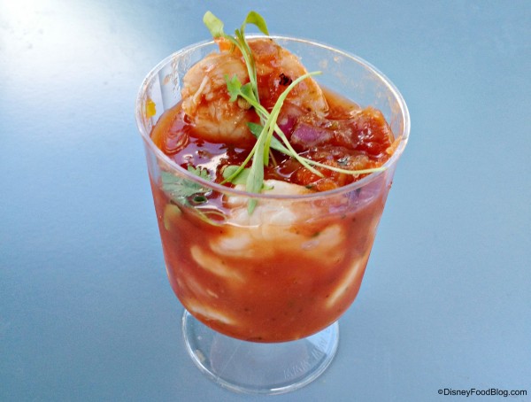 Florida Shrimp Ceviche with Fire Roasted Vegetables and Micro Cilantro