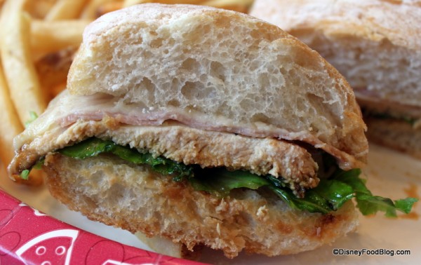 cordon blue sandwich inside Gasparilla Island Grill