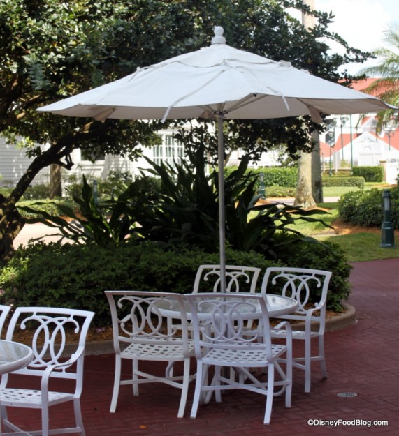 umbrella outdoor seating Gasparilla Island Grill