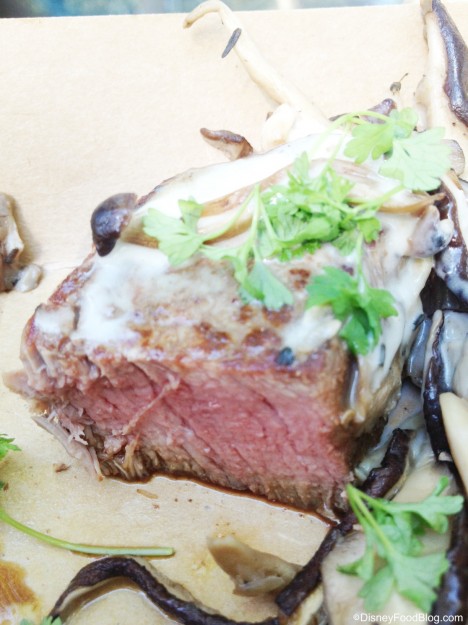 “Le Cellier” Wild Mushroom Beef Filet Mignon with Truffle Butter Sauce Inside