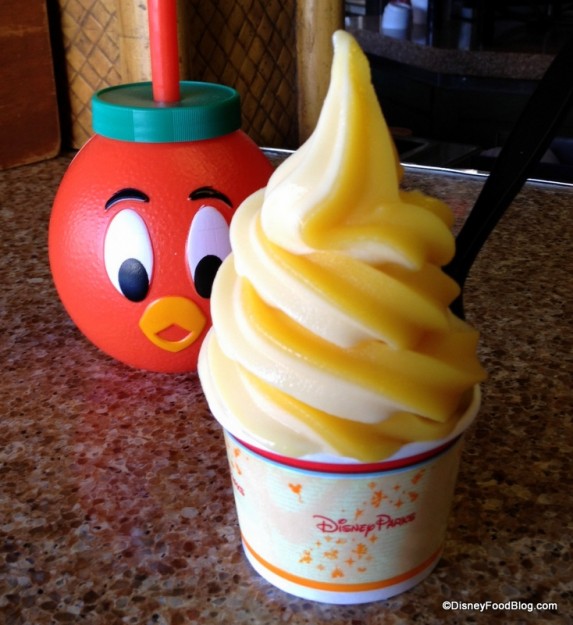 Standard Citrus Swirl -- frozen orange juice swirled with vanilla soft serve