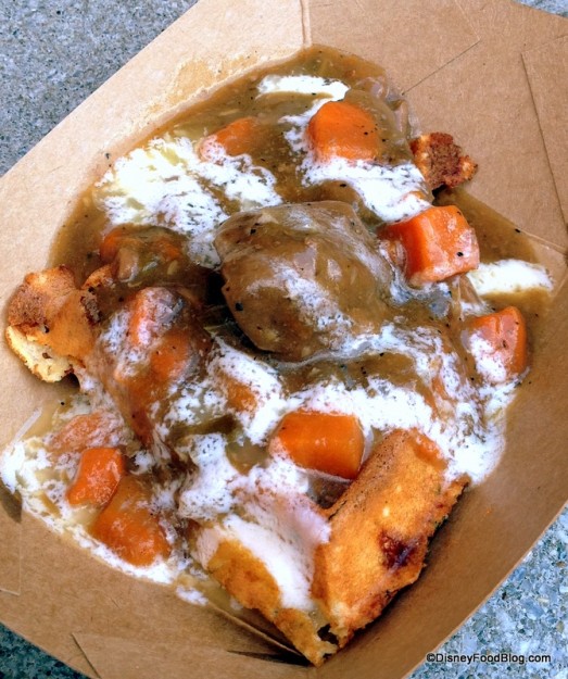 Potato and Leek Waffle with Braised Beef