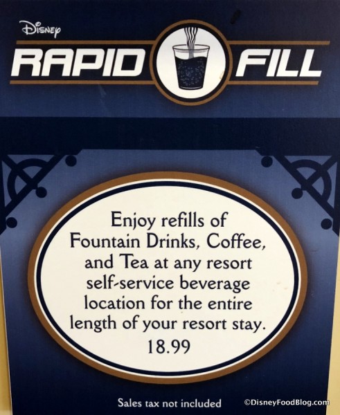 Refillable Mug Pricing Sign