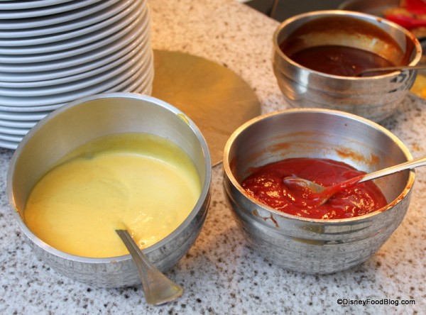 dijon mustard sauce, ketchup, bbq Chef Mickey's