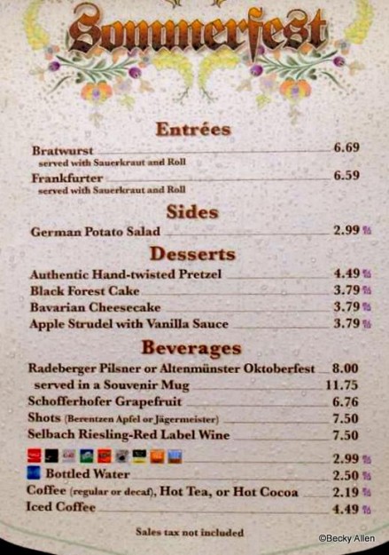 Sommerfest Menu