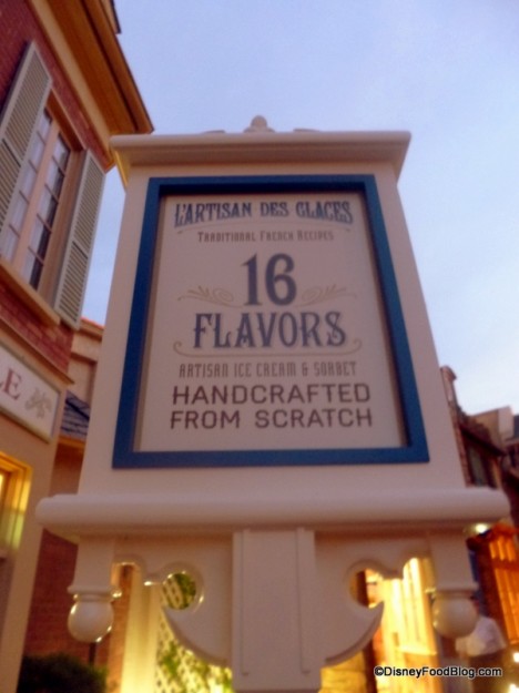16 flavors sign