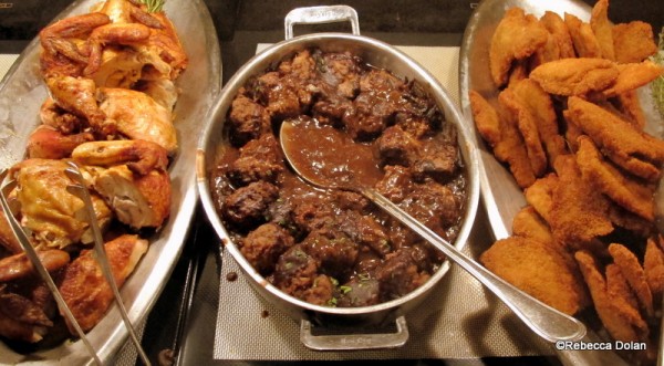 Biergarten Roast chicken, meatballs and pork schnitzel