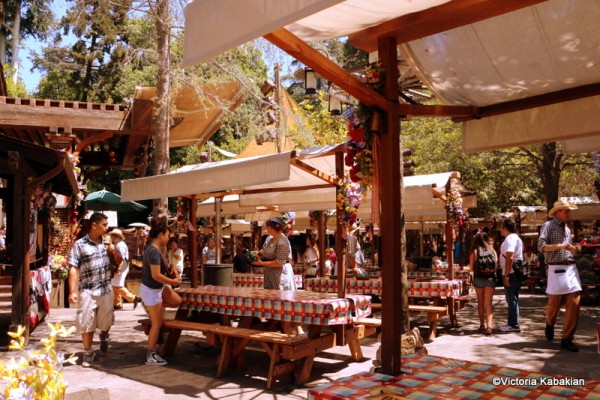 Picnic Tables Surrounding the Stage