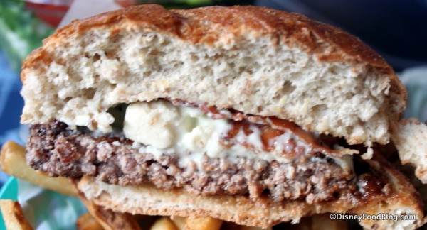 Blue Cheese and Bacon Burger Cross Section Taste Pilots Grill