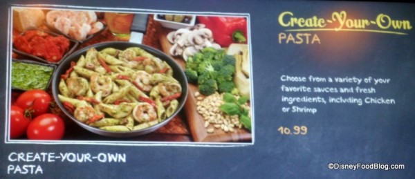 Create Your Own Pasta Menu Pic