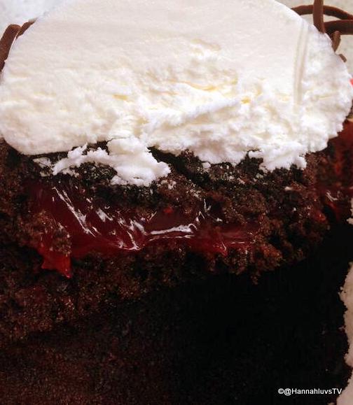 Inside of Chocolate Cherry Cupcake