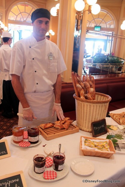 Aurelien Helping with Baguettes Parisian Breakfast