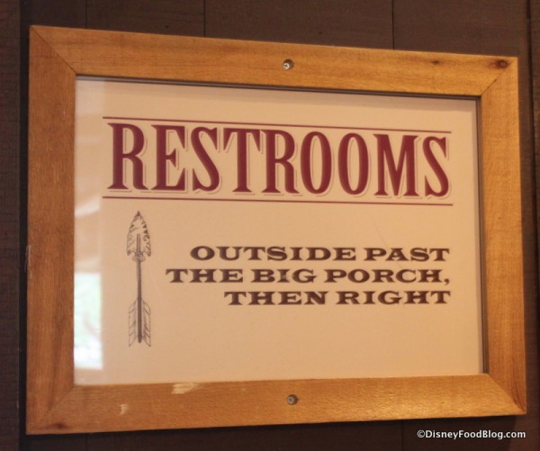Restrooms Sign Trails End