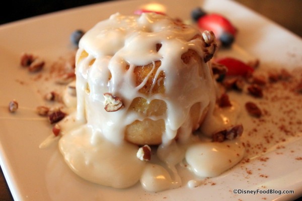 Warm Honey Pecan Cinnamon Roll