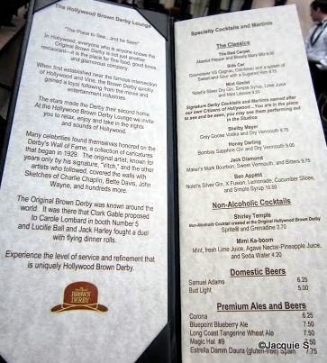menu 3 at brown derby lounge