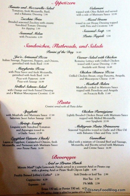 Menu 2 Tony's Town Square