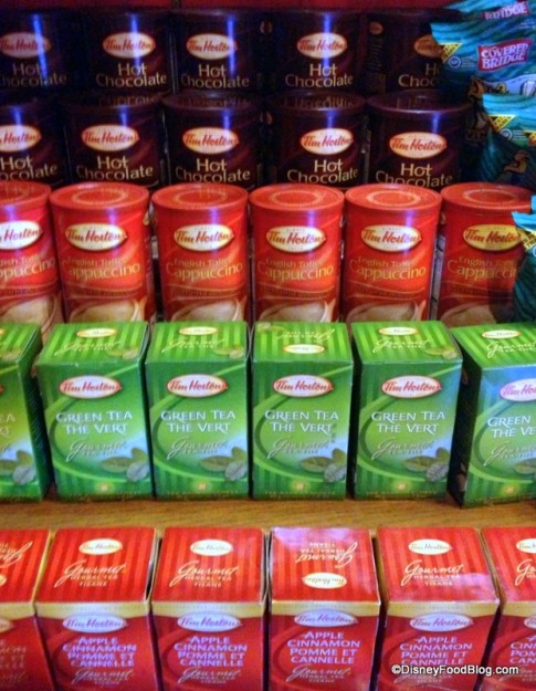 Display of Tim Horton's Drinks in the Canada Pavilion