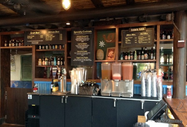 Back of the bar, directly in front of Tusker House