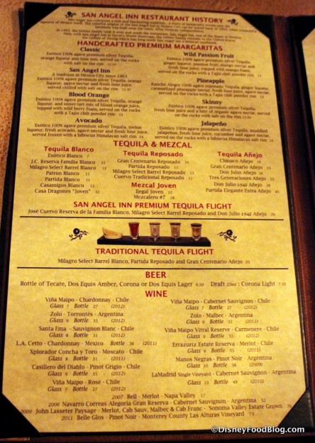 Beverage Menu -- Click to Enlarge