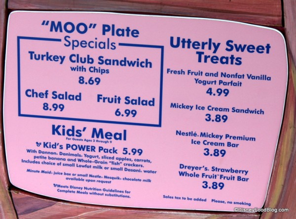 Clarabelle's Menu