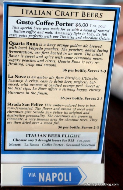 List of Craft Beers -- Click to Enlarge