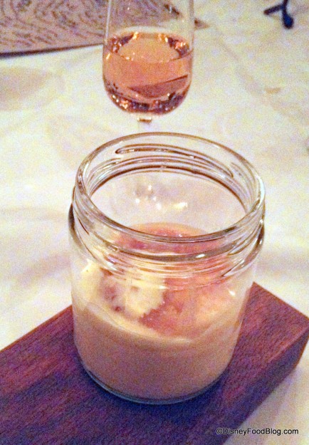 Creme Brulee Topped with Bread and Butter Pudding and Inniskillin Ice Wine