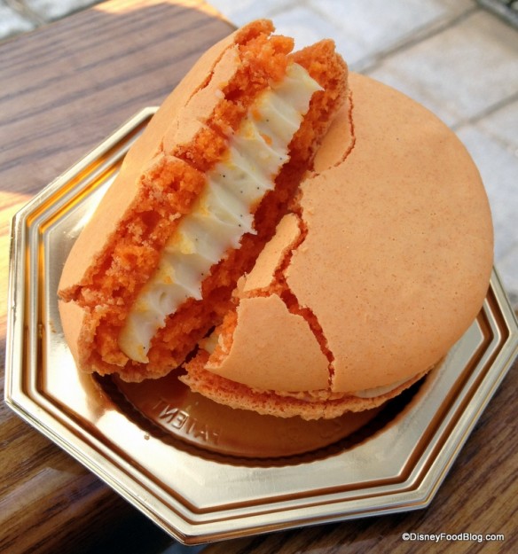Orange Blossom Macaron cross-section