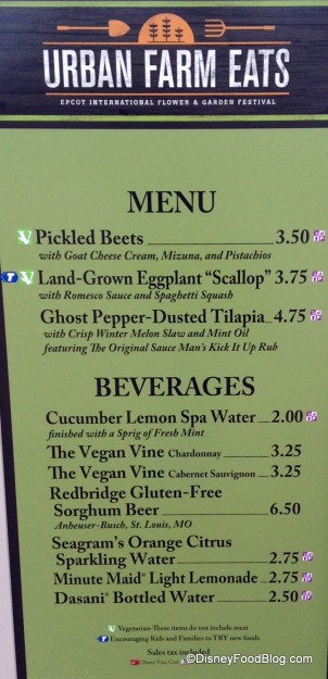 Urban Farm Eats Menu