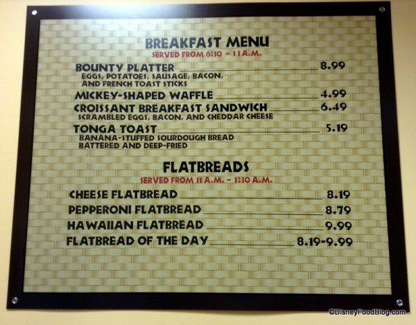 Breakfast Menu