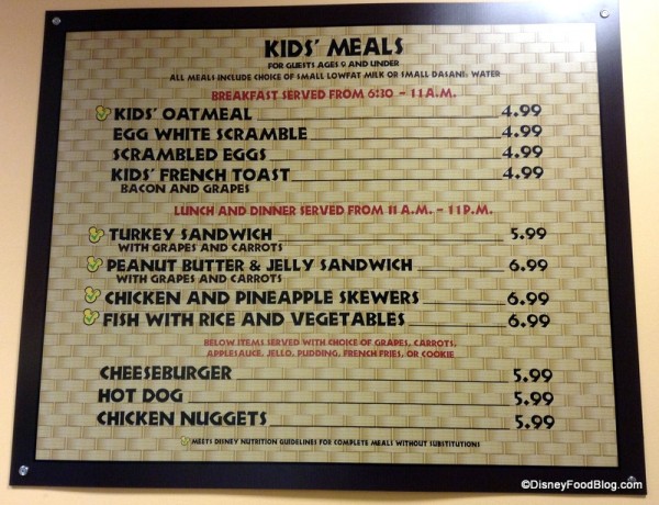 Kid's Menu