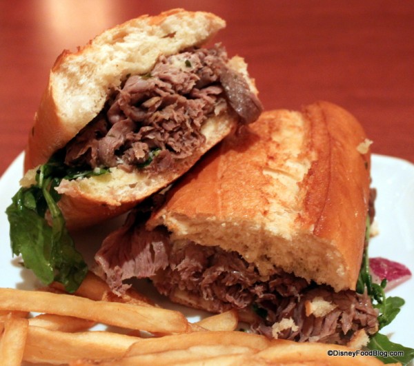 Carved Prime Chuck Roast Beef Sandwich -- Cross Section