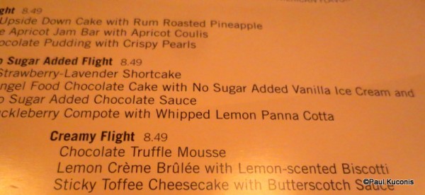 Creamy Flight Dessert Menu Item