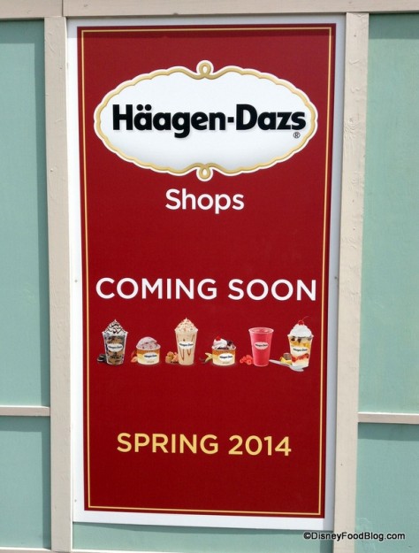 Haagen Dasz construction sign