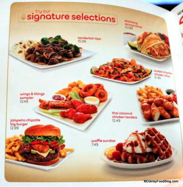 Menu -- Signature Items -- Click to Enlarge