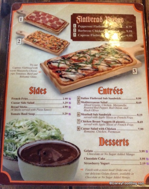Pinocchio Village Haus Menu