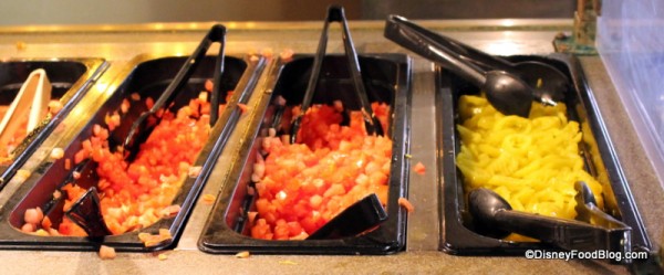 Diced tomatoes and yellow peppers