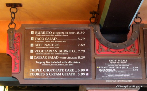 Tortuga Tavern Menu