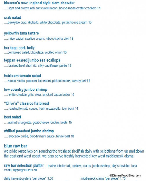 Updated bluezoo Menu