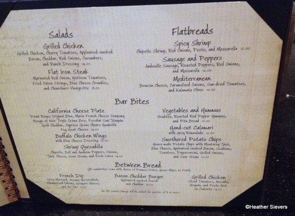Steakhouse 55 Lounge Menu