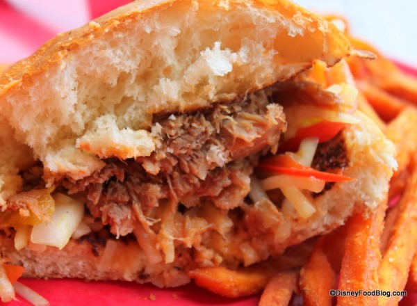 Slow Roasted Kalua-Style Pork Sandwich -- Cross Section