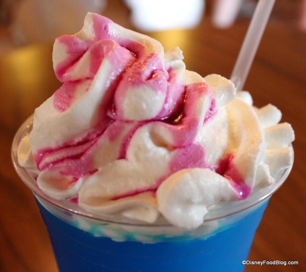 Whipped cream and raspberry drizzle