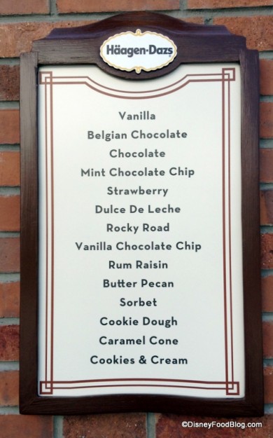 Haagen-Dazs flavors
