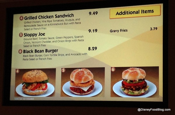 Pop Century Sandwich Station Menu