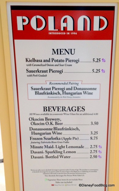 Poland Menu