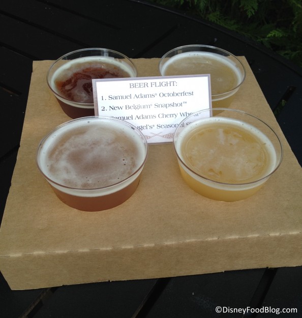 Beer flight (featuring 4 4-ounce servings)