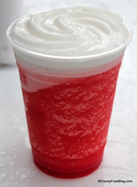 Cherry Slush topped with Lemon Lime Fomz